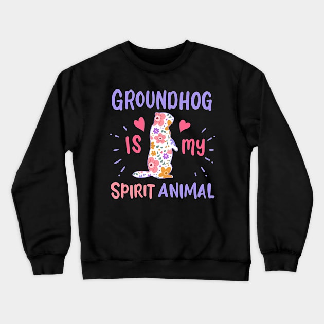 Groundhog Spirit Animal Crewneck Sweatshirt by KAWAIITEE